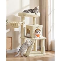 Amazon | FEANDREA キャットタワー 大型猫 ハンモック耐荷重10KG 猫